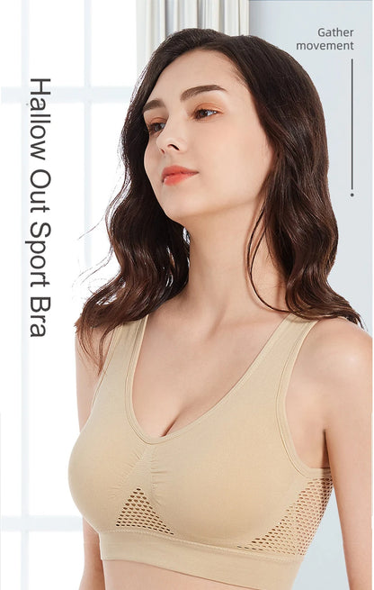 Soutien-gorge de Sport respirant haut Fitness femmes brassière amovible rembourré soutien-gorge de Sport course gymnase sans couture Push Up soutiens-gorge