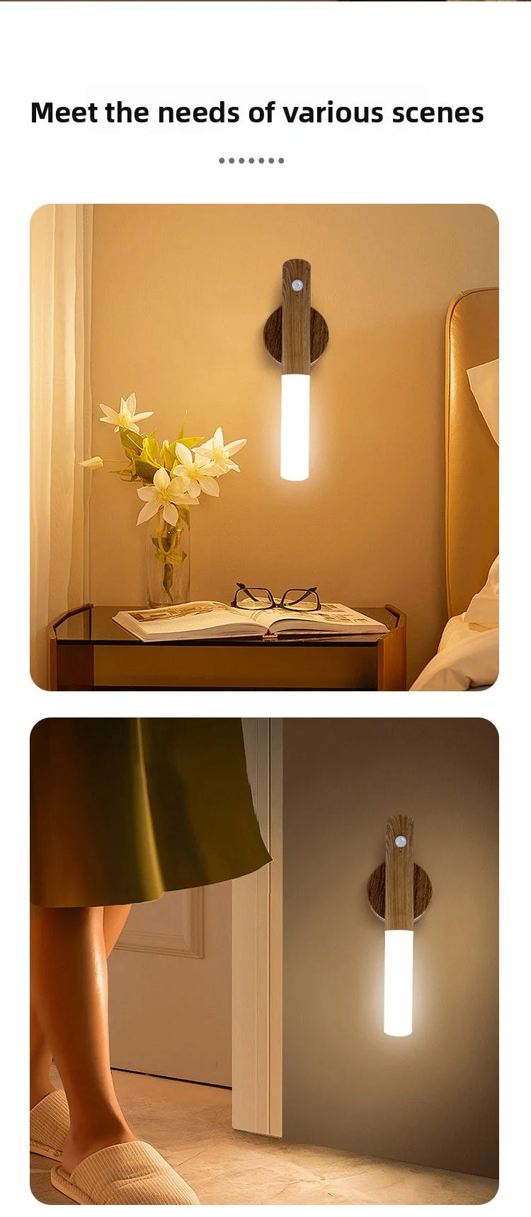 LED veilleuse USB charge intelligente Induction humaine pour armoire de chevet maison garde-robe éclairage capteur de mouvement lumière lampe à LED