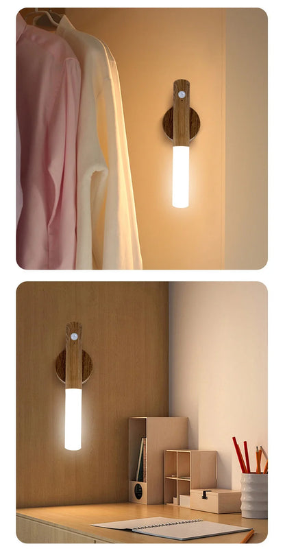 LED veilleuse USB charge intelligente Induction humaine pour armoire de chevet maison garde-robe éclairage capteur de mouvement lumière lampe à LED