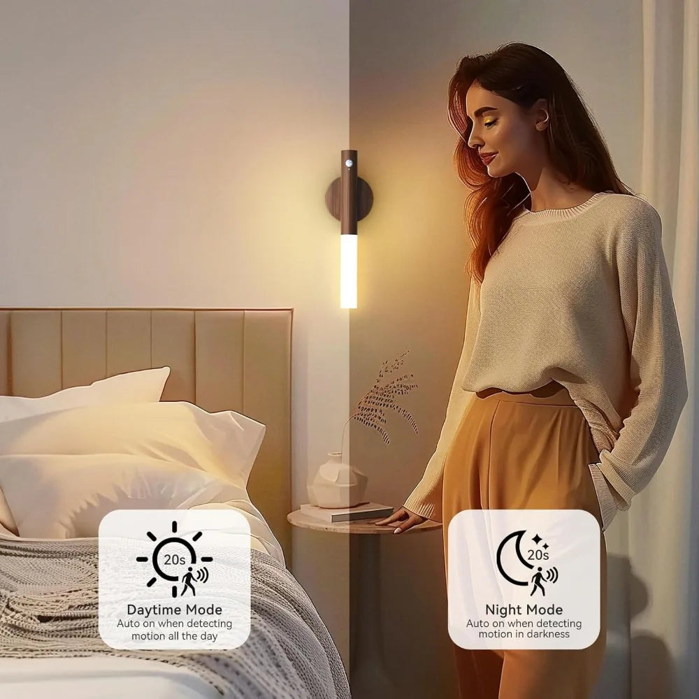 LED veilleuse USB charge intelligente Induction humaine pour armoire de chevet maison garde-robe éclairage capteur de mouvement lumière lampe à LED