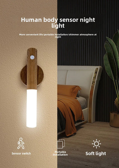 LED veilleuse USB charge intelligente Induction humaine pour armoire de chevet maison garde-robe éclairage capteur de mouvement lumière lampe à LED