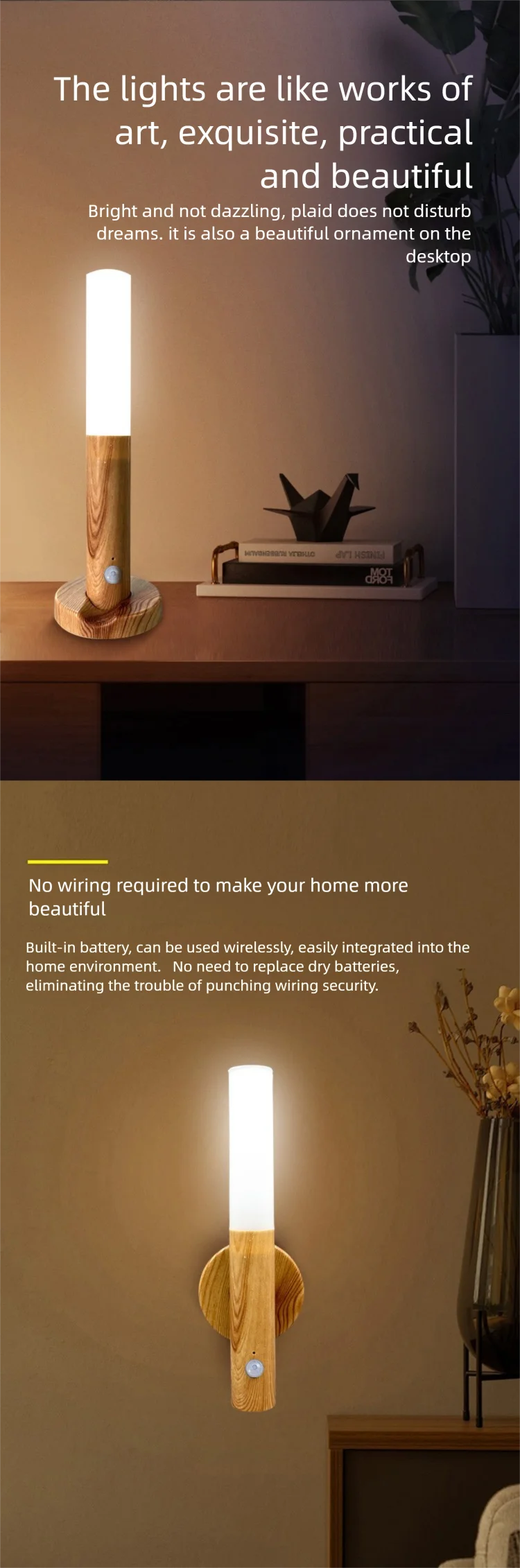 LED veilleuse USB charge intelligente Induction humaine pour armoire de chevet maison garde-robe éclairage capteur de mouvement lumière lampe à LED