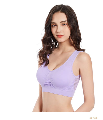 Soutien-gorge de Sport respirant haut Fitness femmes brassière amovible rembourré soutien-gorge de Sport course gymnase sans couture Push Up soutiens-gorge