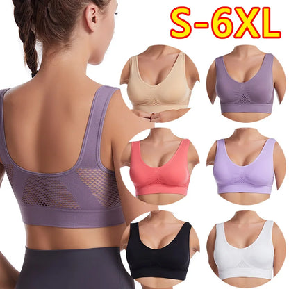 Soutien-gorge de Sport respirant haut Fitness femmes brassière amovible rembourré soutien-gorge de Sport course gymnase sans couture Push Up soutiens-gorge