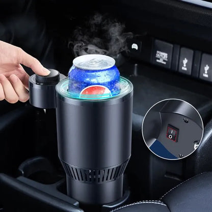 Bouilloire électrique portable 12V 24V, tasse chauffante pour voiture, 500 ml, chauffage de voyage, artefact d'isolation intelligent en acier inoxydable, affichage OLED